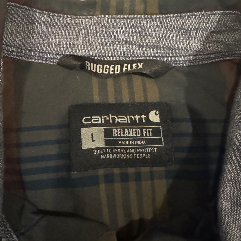 Carhartt Rugged Flex Plaid 🟩& Original Fit Flannel 🟧 Shirt BUNDLE, sz L - Picture 3 of 13
